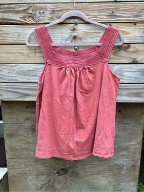 Old Navy Women's Crochet Yoke Tank Top Size Large 100% Cotton